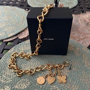 YSL gold chain belt
